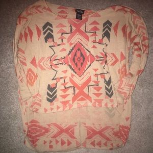 Long sleeve Aztec top